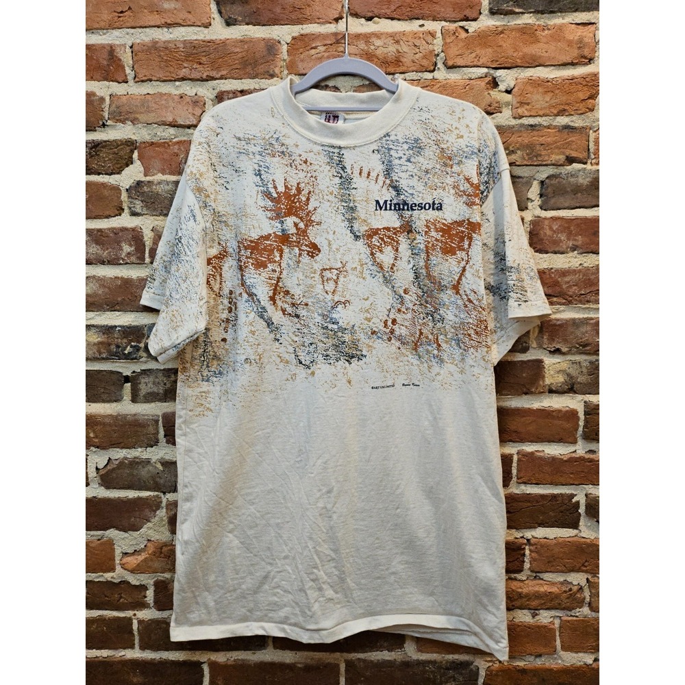 VTG Art‎ Unlimited T-Shirt Mens Large Minnesota Paint Graphic  Pullover USA
